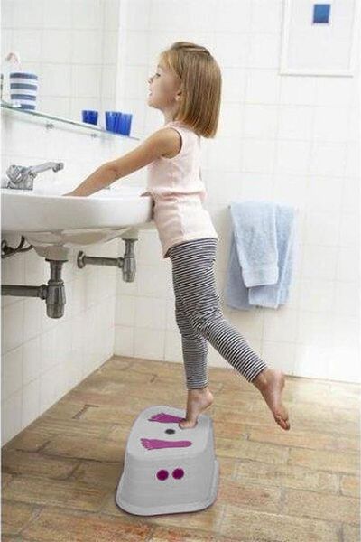 Bundera Çocuk Basamağı Yükseltici Kaydırmaz Tabure Basamak Çocuk Lavabo Tuval...