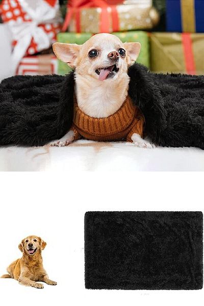 Bundera Plush Black Cat Dog Bed Blanket Pet Cat Cushion Nest Kennel Mat Cover 60x90 Cm