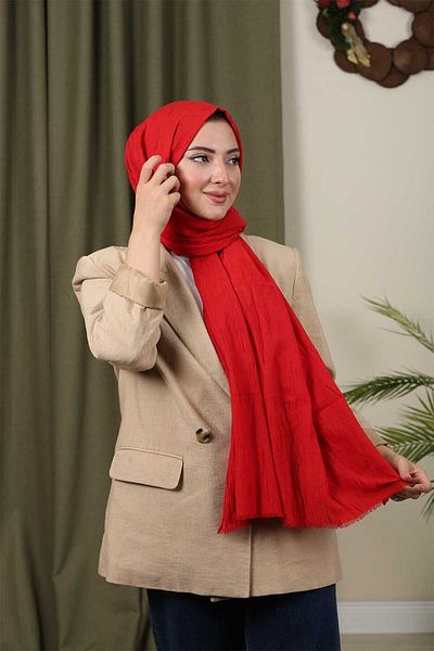Trablus Hijab Women's Bamboo Scarf Shawl Red