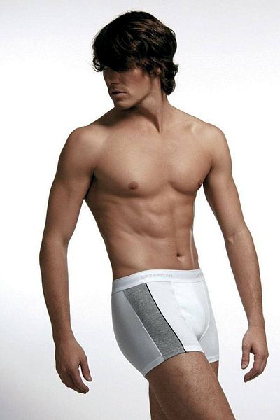 Çift Kaplan 1 Τεμάχιο Λευκό Piping Elastane Sporty Cotton Boxer Panty 850