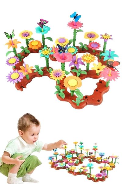 Bundera 104 Piece Flower Garden Building Set - Jigsaw Puzzle Puzzle - Sea and Beach Toy