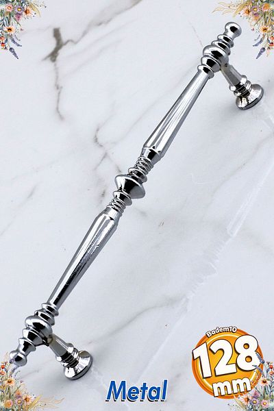 Badem10 Muse Chrome Metal Handle 128 Mm - 12.8 Cm Furniture Kitchen Drawer Drawer Cabinet Cabinet Handles Handle Handle Chrome