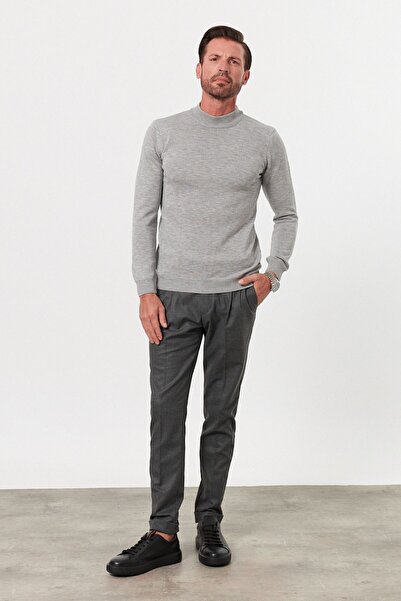 Livio Ferri men's Slim Fit Turtleneck Knitwear Sweater - Half Turtleneck