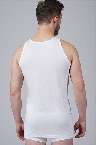 Çift Kaplan Ανδρικό Thin Single Jersey White Tank Top 700 Οικονομικό Πακέτο 3