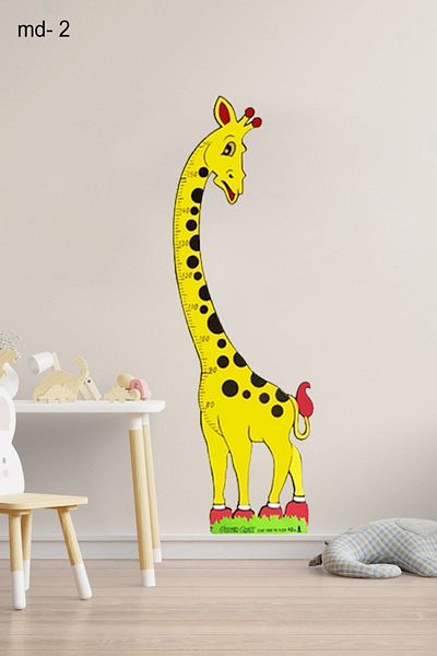 Bundera Height Measurer Sticker Giraffe Lion Bird Teddy Bear Growth Chart Ruler