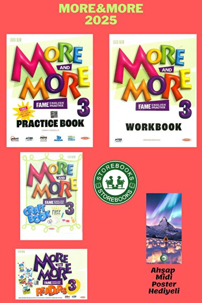Kurmay ELT More&More 3.Sınıf Pratice Book & Workbook& Craft Book&Reader Ahşap...