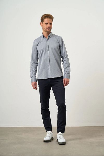 Morven Buttoned Collar Easy-Iron Oxford Cotton Slim Fit Shirt