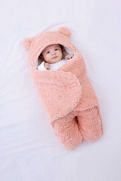 Bundeba Sleeping Bag Newborn Hooded Wrap Blanket Plush Baby Outer Swaddle