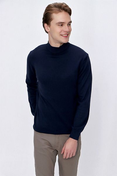 Morven Πλεκτό πουλόβερ Basic Dynamic Fit Relaxed Cut με μισό ζιβάγκο