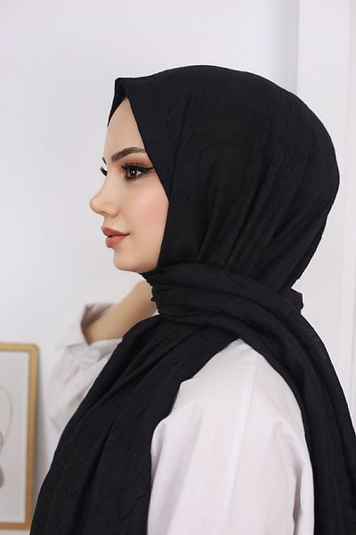 HAR-UM Ticaret Hijab Women's Bamboo Scarf Shawl Black