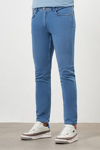Morven Blugi pentru bărbați, albastru, cu 5 buzunare, blugi slim fit