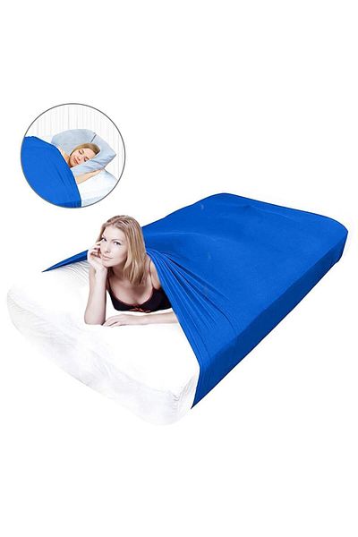 Bundera Sensory Lycra Blue Single Sheet Elastic Duvet Cover Bedspread