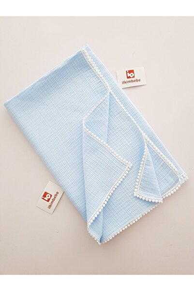 ilkimbebe بطانية 100x115 سم 4 طبقات بوم بوم موسلين