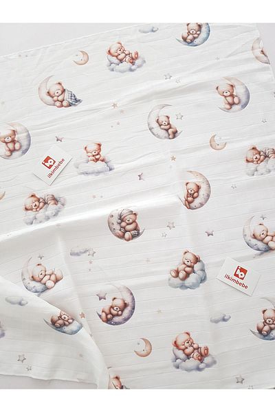 ilkimbebe Bear Muslin Blanket - Sleeping Wipes Set