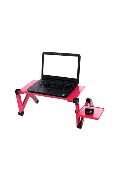 Gomax Katlanabilir Soğutuculu Notebook Laptop Sehpası Kademeli Standı Pembe