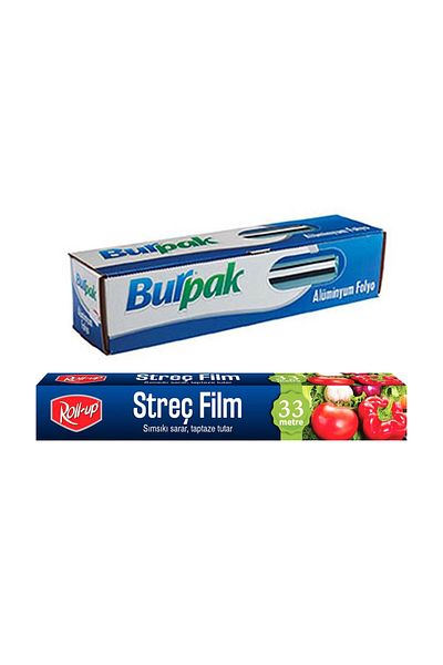 Roll-Up Aluminum Foil And Stretch Film 2 Pieces Economical Kitchen Set 2