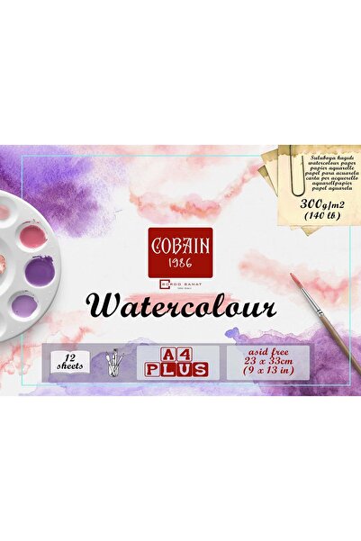 Bordosanat Suluboya Resim Defteri Cobain 1986 Watercolor Sulu Boya Defteri 12...