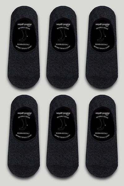 Neşeli Çoraplar Set of 6 Anthracite Ballerina Socks