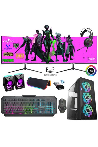 XASER Xsr740 I5 4570 16gb Ram 256gb Ssd 4gb Gt740 24" Dual Curved Masaüstü Oyuncu Bilgisayarı
