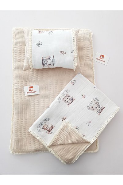 ib ilkimbebe Blanket Baby Diaper Set, Cushion, Muslin, Baby Pillow, Newborn, Crib, Baby Products