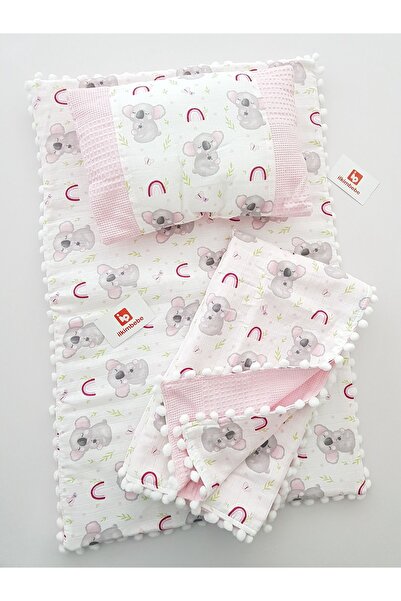 ib ilkimbebe طقم حفاضات أطفال مع بطانية - وسادة، موسلين، وسادة أطفال، حديثي ا...