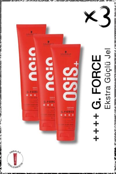 Osis G.force Ekstra Güçlü Jel Saç Jölesi 150ml x 3 Adet | Kalıcı Tutuş Krem P...