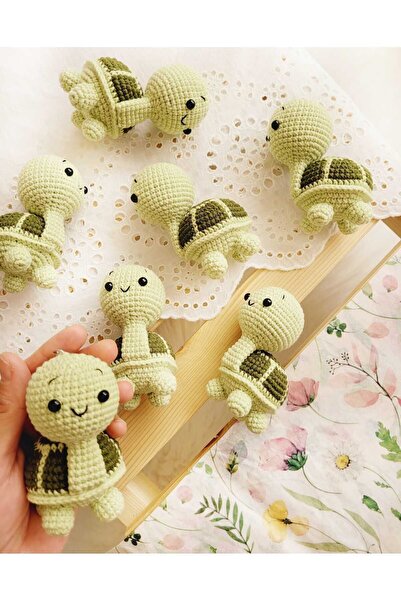 ilmekhobievi Amigurumi Organic Sevimli Kaplumbağa Oyuncak-anahtarlık 8 Cm (1 ...