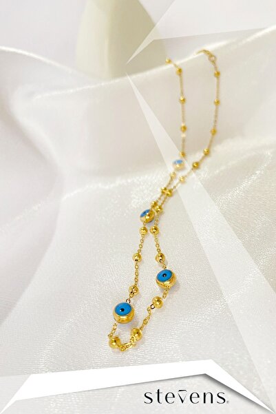 STEVENS Paslanmaz Kararmaz Çelik Nazar Boncuklu Dorikalı Kolye