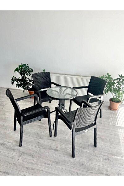 Bidesenal Bistro Bahçe, Balkon Masa Takımı Balkon Çay Seti 4 Sandalyeli Tk