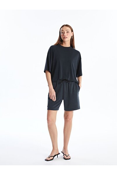 Dexia Carpi - Anthracite Modal υφασμάτινο σορτς με λεπτομέρεια τσέπης με κορδ...