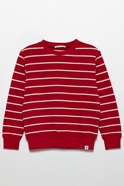 for you kids Red Striped Sweatshirt and Jogger Set
