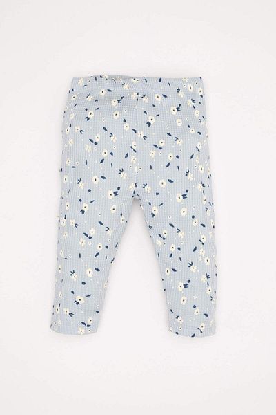 DeFacto Dfc - Floral Print Long Sleeve T-Shirt and Waffle 2 Piece Set for Baby Girl