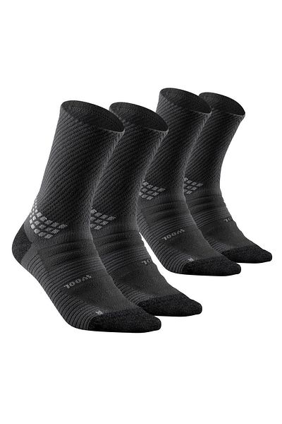 Decathlon Чорапи за туризъм - Дълги крачоли - Черни - 2 чифта - Hike 900