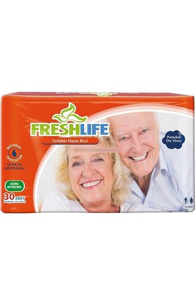 Freshlife Adult Waistband Patient Diapers Extralarge-Extra Large Size 60 Pieces (30*2Pcs)