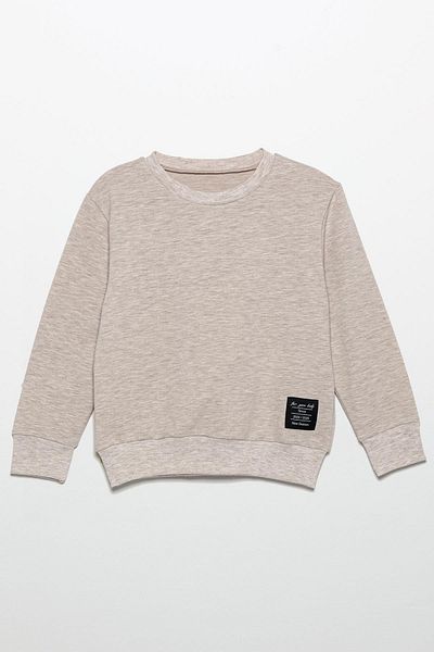 for you kids Label Detailed Sweatshirt Jogger Stone Bottom Top Set