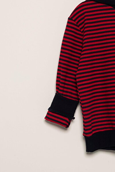 for you kids Navy Blue Striped Hooded Jogger Set