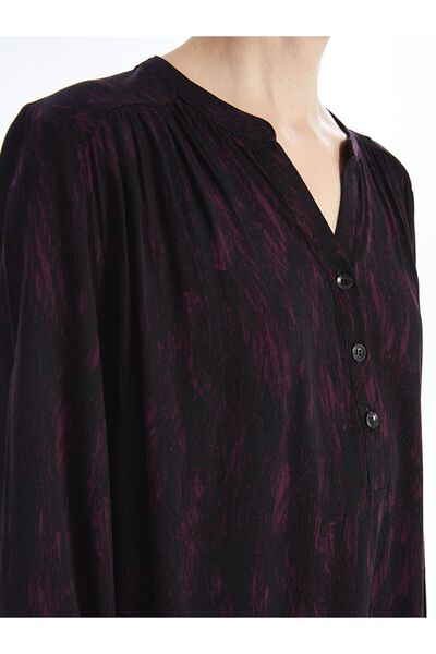 LC Waikiki LCW Kaçık Yaka Desenli Uzun Kollu Kadın Bluz