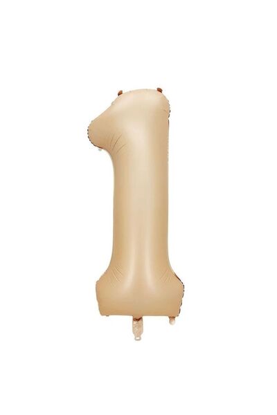 Öztürkpartievi Sütlü Kahverengi Ten Rengi 1 Yaş Rakam Balon