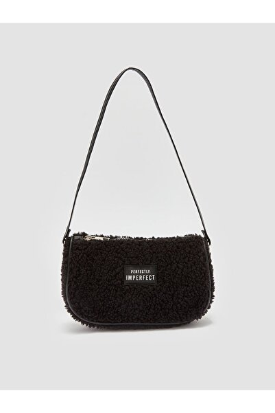 LC Waikiki Geantă de mână cu blană neagră pentru fată și femeie