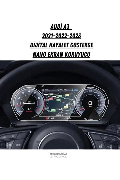 UniqAnatolia For Audi A3 2021 2022 2023 12.3 Inch Digital Ghost Instrument Compatible Nano Screen Protector