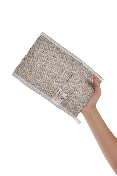 CaramelPeel Goat Hair Pouch White