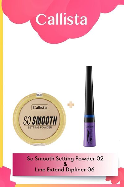 Callista So Smooth Setting Powder Makyaj Sabitleyici Pudra 02 & Line Extend Dipliner Açık Mor 06 Makyaj Seti