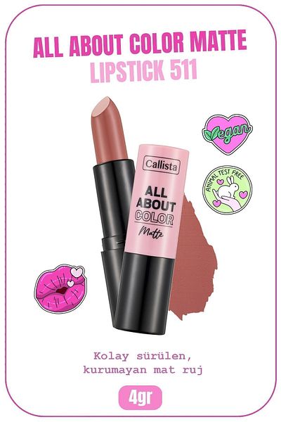 Callista 511 First Blush - Nude Matte Lipstick Moisturizing Lipstick