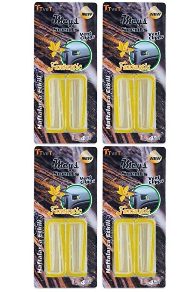 Meys Oto Petek Kalorifer Kokusu Sarı Klips - 4 Paket (16 Adet)