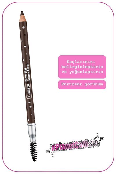 Callista Brow Star Eyebrow Pencil Fırçalı Kaş Kalemi 02 Brown - Kahverengi