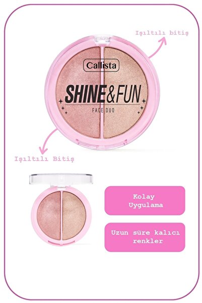 Callista Shine & Fun Face Duo Toz Allık Ve Aydınlatıcı Palet - 130 Shine Squad