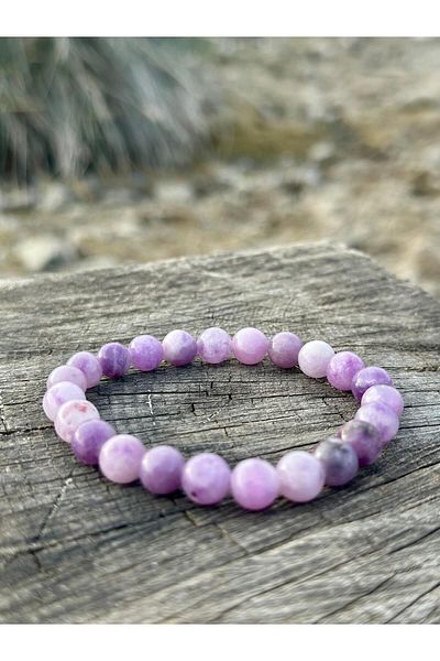 Gökçeada 8 mm Lepidolite (Micasist) Natural Stone - Men's and Women's Bracelet a Quality Certified