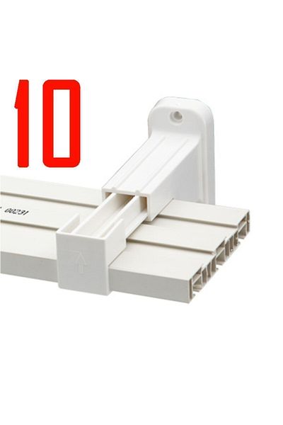 alidenal 10 Pieces Curtain Rail Cornice L Leg Wall Mount Hanging Bracket Plastic