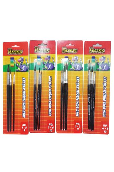 Mahi Max Pensula pentru vopsea acuarela Brons Nr: 1-2-3-4-5-6-7-8-9-10-11-12 Set complet (1-5-9/2-6-10/3-7-11/4-8 -12)