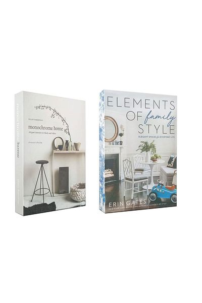 ndukkan 2-Piece Monochrome Decorative Book Box - Home & Elements of Family Style Themed